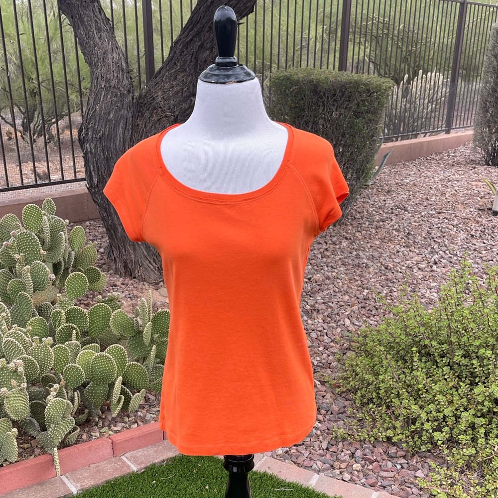 Jones New York Vibrant Orange Short Sleeve Top